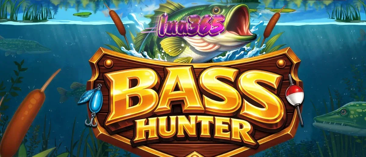 Interface do jogo de slot Bass Hunter com tema de pesca nórdica
